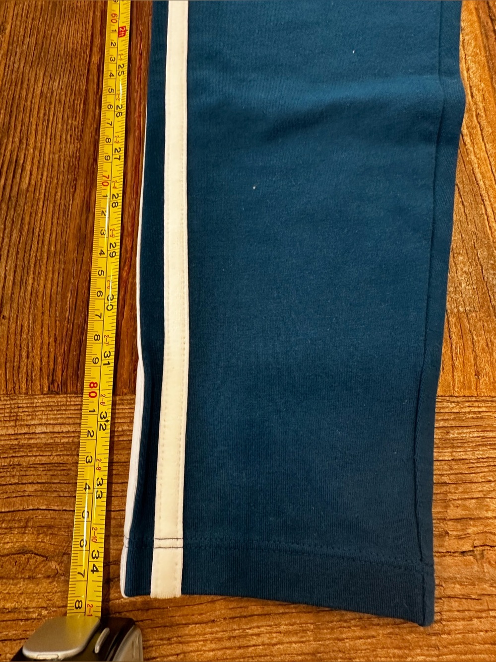 adidas Blue Leggings with White 3-Stripes - Picture 8 of 8